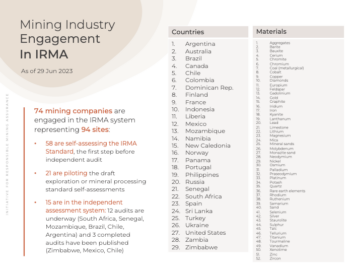 IRMA Mining Engagement Slide - June 2023
