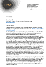 Thumbnail of cover of IRMA comments to ANSI re DIN ISO raw materials