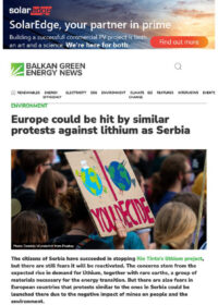 Balkans Green Energy News - Europe could be hit by similar protests against lithium as Serbia thumbnail