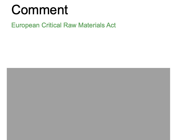 VDA CRMA comment to EU