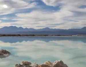 Lagoon at Albemarle Atacama operation. Credit Albemarle