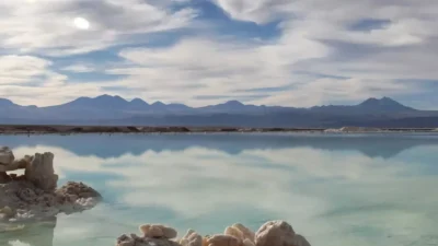 Lagoon at Albemarle Atacama operation. Credit Albemarle