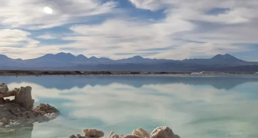 Lagoon at Albemarle Atacama operation. Credit Albemarle