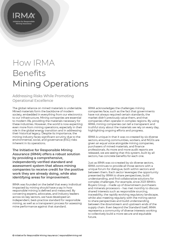 How IRMA Benefit Mining