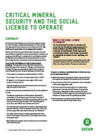 Oxfam American Mineral Rights Brief cover