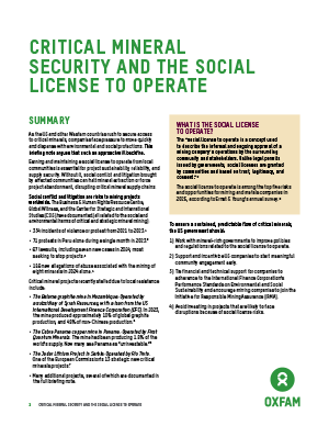 Oxfam American Mineral Rights Brief cover