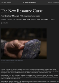 Snapshot of Foreign Affairs, new resource curse